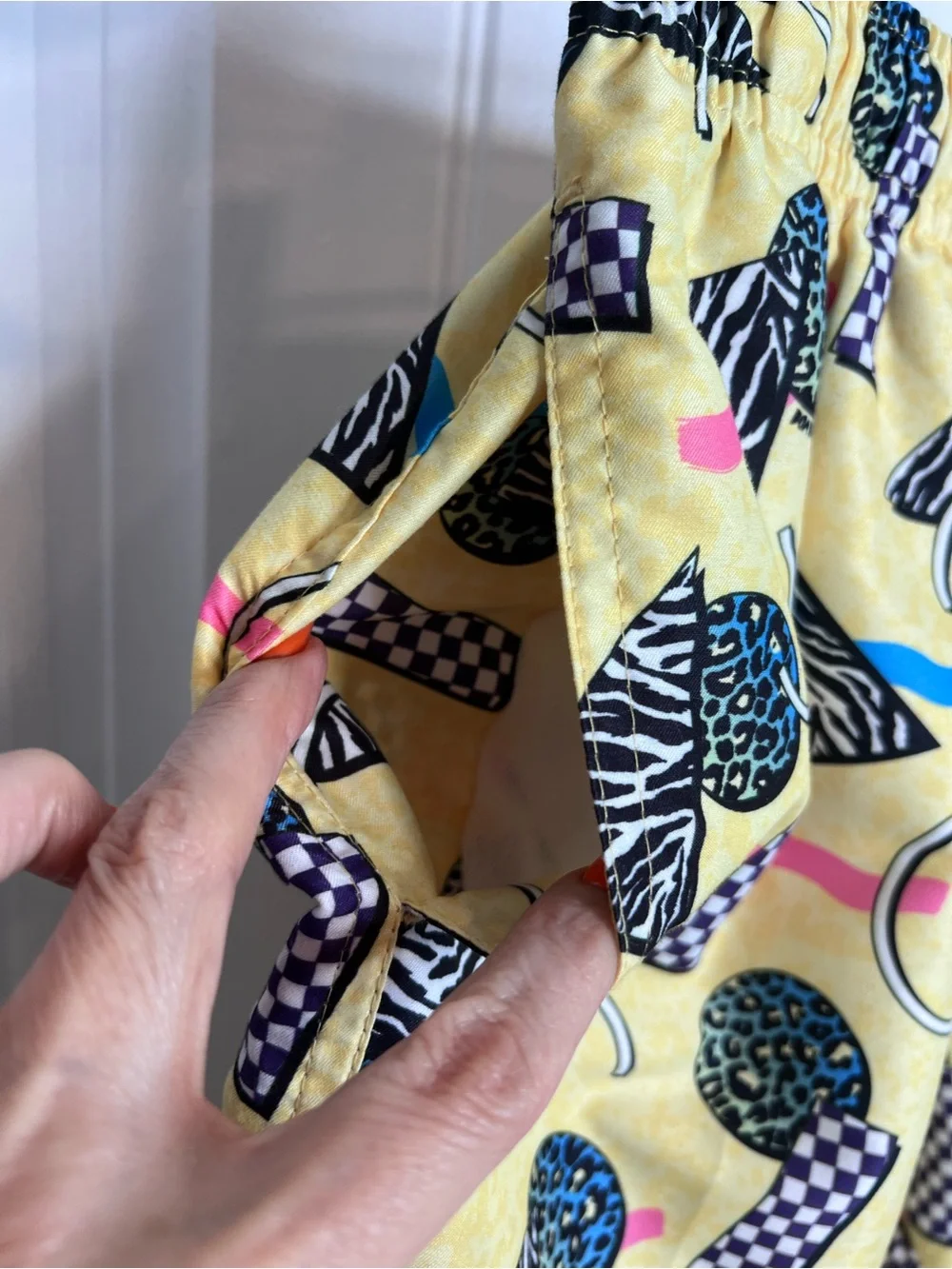 Boardies 80s Novelty Print All Over Geometric Pattern Board Shorts. Size Small.